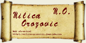 Milica Orozović vizit kartica